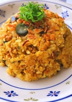 鶏ひき肉と茄子の浅漬けのカレー炒飯-レシピのメイン写真