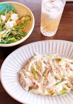 アスパラとベーコンのクリームパスタ-レシピのメイン写真