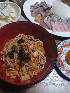 納豆キムチ沢庵蕎麦-レシピのメイン写真