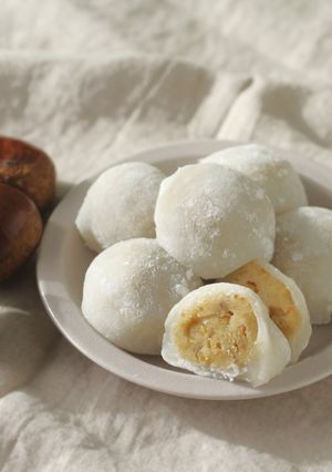 レンジで簡単 小さな和栗大福-レシピのメイン写真