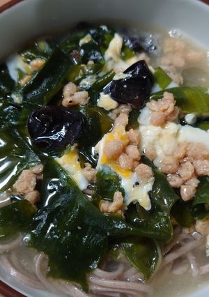 たんぱく質とワカメのあんかけそば-レシピのメイン写真