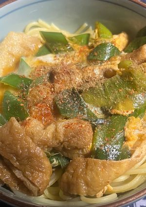 きつね丼じゃないよ、きつねパスタだよ-レシピのメイン写真