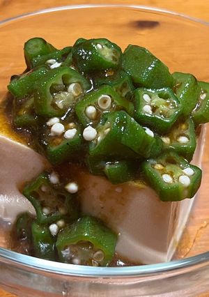 最強の冷奴♡たっぷりの海苔オクラのせ豆腐-レシピのメイン写真