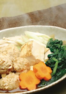 煮物だし♪ほうれん草と鶏だんごの煮物-レシピのメイン写真