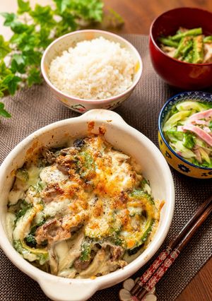 牛コマとゴーヤのチーズ焼き-レシピのメイン写真
