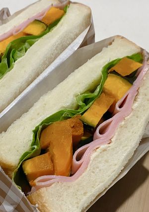 かぼちゃとハムのサンドイッチ-レシピのメイン写真
