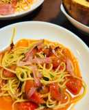 トマトとベーコンの冷製パスタ