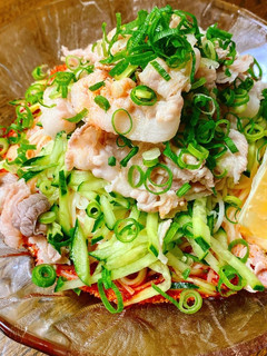 暑い日に!ピリ辛豚しゃぶミルク素麺-レシピのメイン写真