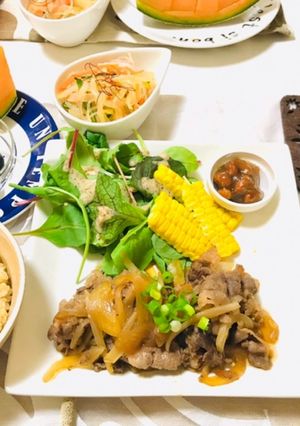 焼肉の夕飯メニュー・バランス晩ご飯-レシピのメイン写真
