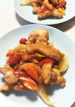 豚カツ用でおろし玉ねぎポン酢炒め-レシピのメイン写真
