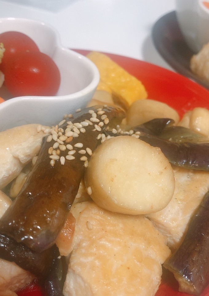 鶏ももとナスのバターしょうゆ炒め-レシピのメイン写真