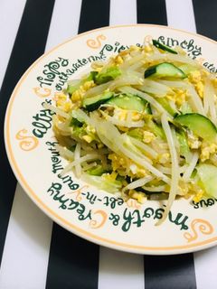 鶏がらスープの素 もやし・胡瓜・卵炒め-レシピのメイン写真