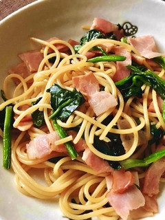 【超簡単】ほうれん草ベーコン醤油パスタ-レシピのメイン写真
