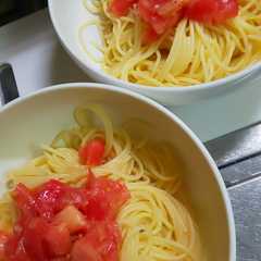 材料はトマトだけ。冷製パスタ-レシピのメイン写真