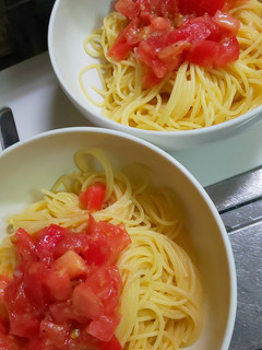 材料はトマトだけ。冷製パスタ-レシピのメイン写真