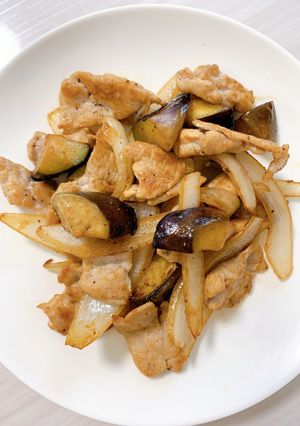ダイエット　豚肉とナスの生姜醤油炒め-レシピのメイン写真