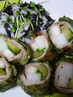 豚の野菜巻き☆青海苔フリッター-レシピのメイン写真