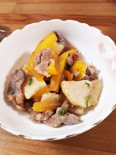 豚肉と長いもとパプリカの炒め煮-レシピのメイン写真