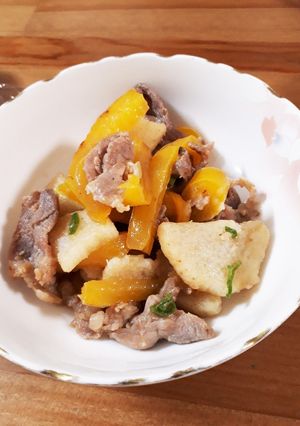 豚肉と長いもとパプリカの炒め煮-レシピのメイン写真