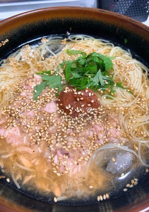 糖質0麺の梅ツナ大葉のさっぱりそうめん風-レシピのメイン写真