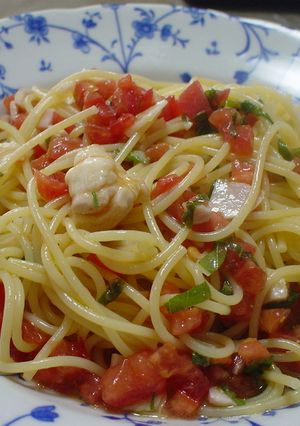 トマトと大葉と鶏肉の冷製パスタ♡♡♡-レシピのメイン写真