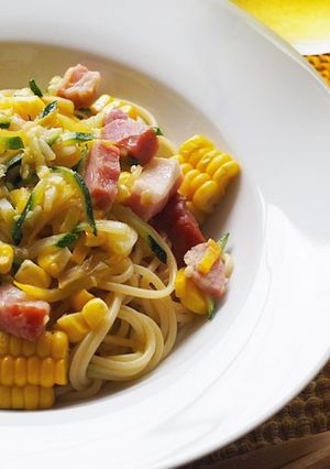 とうもろこしとズッキーニのパスタ-レシピのメイン写真