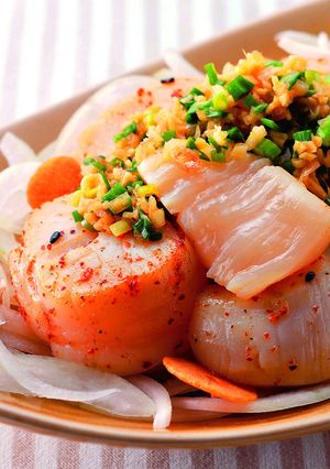 ほたてと香味野菜のスパイスたたき-レシピのメイン写真