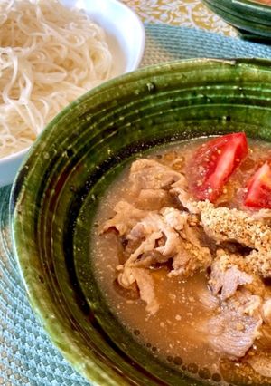 濃厚 豚しゃぶ胡麻ダレつけそうめん-レシピのメイン写真