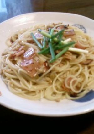 納豆＆カリカリベーコンのパスタ-レシピのメイン写真