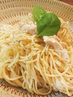 ラッキョウとササミの冷製パスタ-レシピのメイン写真