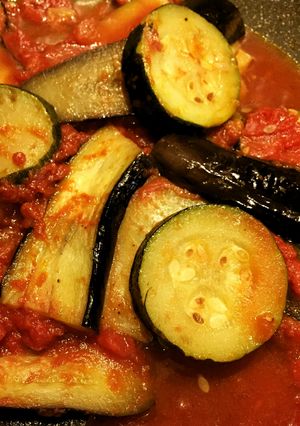 ヘルシー！ズッキーニとなすのトマト煮込み-レシピのメイン写真