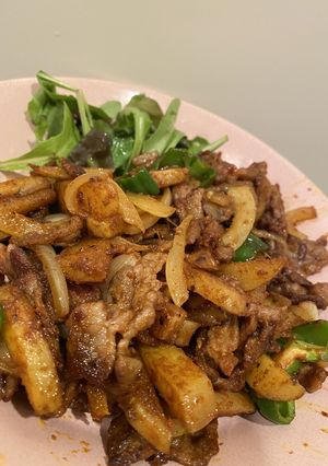 ラムと新じゃがのカレーケチャップ炒め-レシピのメイン写真