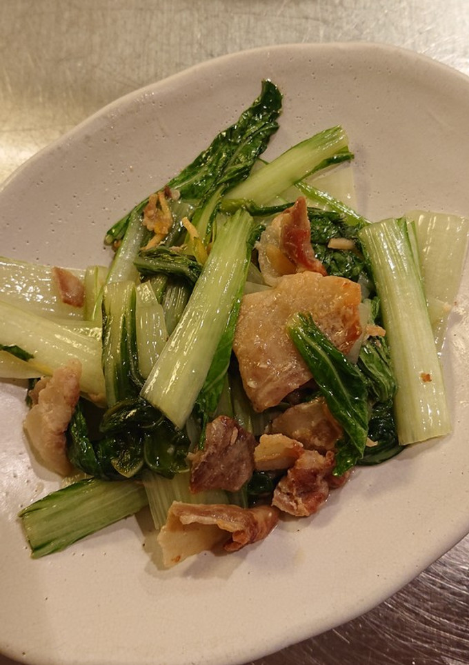 しろ菜と豚肉の梅塩麹炒め-レシピのメイン写真