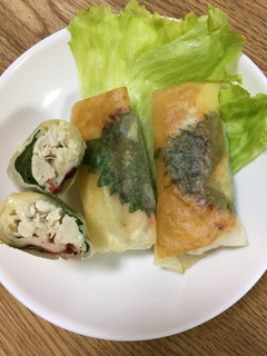 ささみ チーズ 大葉 梅くらげの春巻き-レシピのメイン写真