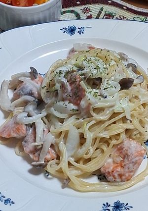 ワンパンで!鮭のレモンクリームパスタ-レシピのメイン写真
