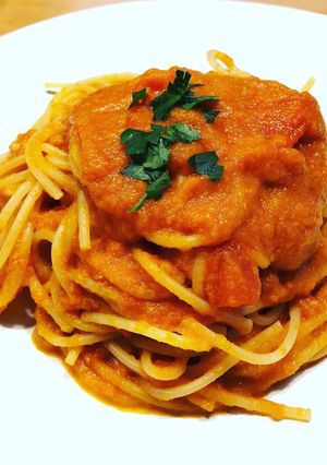 ひと手間かけて！ニンジンとトマトのパスタ-レシピのメイン写真