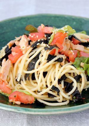 トマトとツナとのりの冷製パスタ-レシピのメイン写真