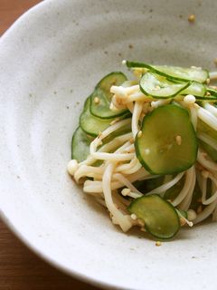 えのきと胡瓜の酢の物♪ツルシャキ食感♪-レシピのメイン写真