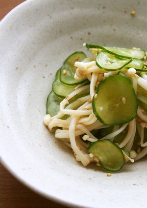 えのきと胡瓜の酢の物♪ツルシャキ食感♪-レシピのメイン写真