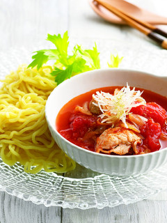 豚肉とセロリのトマトつけ麺-レシピのメイン写真