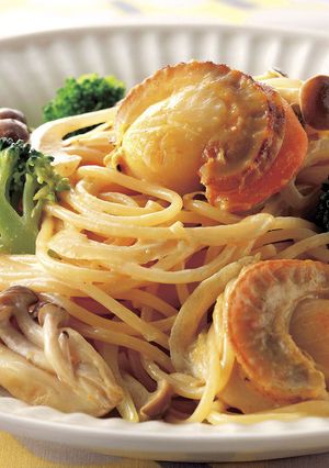 ホタテときのこのカレークリームパスタ-レシピのメイン写真