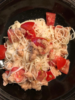 ガーリックが効いたトマトとツナの素麺-レシピのメイン写真