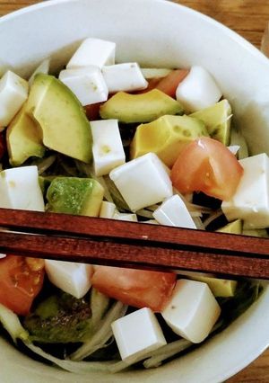 男飯：アボカドの山葵ドレッシングサラダ-レシピのメイン写真