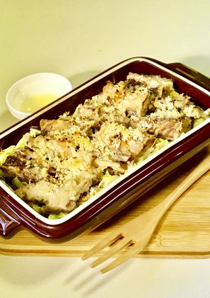 サバ缶キャベツとオートミールの重ね焼き♪-レシピのメイン写真