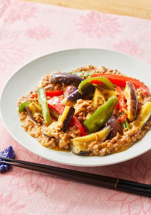 大豆のお肉で！彩りレンジ麻婆なす-レシピのメイン写真