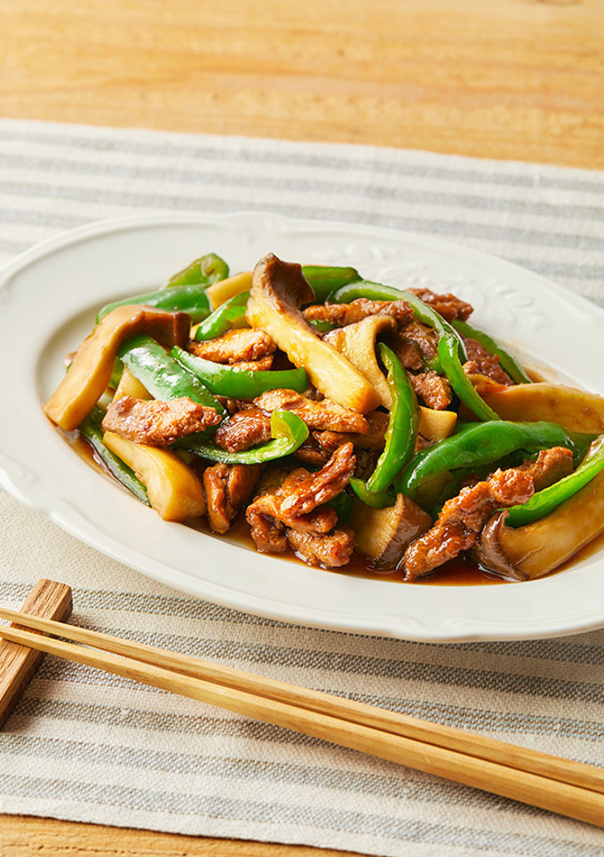 エリンギで！大豆のお肉の青椒肉絲-レシピのメイン写真