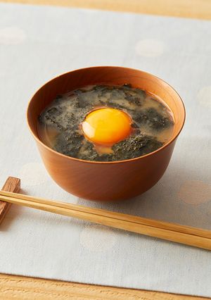 月見海苔みそ汁-レシピのメイン写真