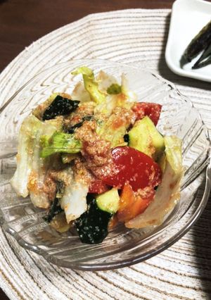 【生姜入り】トマト胡瓜レタスのサラダ-レシピのメイン写真