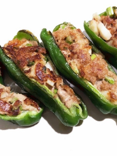 ツナ缶を使って、ピーマンのツナ詰め焼き!-レシピのメイン写真