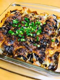 ナス×豚肉の味噌マヨチーズ焼き-レシピのメイン写真